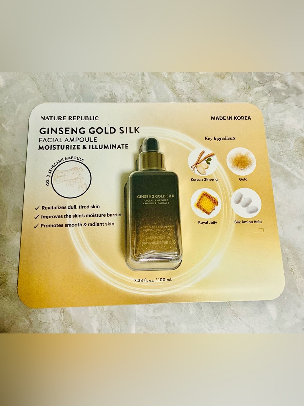 Nature Republic Ginseng Gold Silk Facial Ampoule - SEALED